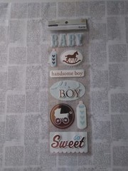 Recollections Scrapbook Stickers Baby Boy Handsome boy So Sweet Carriage