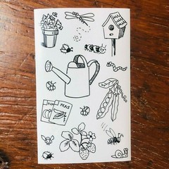 10 Mrs Grossmans Gardening Pen Ink Stickers Bugs Watering Can Plants Seeds Bees