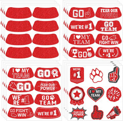 Blue Face Glitter Eye Black Stickers, 36PCS Football Baseball Eye Stickers, Brea