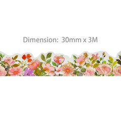 Wrapables Landscape Floral Metallic Gold Foil Washi Tape, 30mm x 3M
