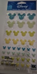 Disney / Mickey ICON/ Adhesive Tiles / *Blue / Green Stickers Set