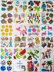 VINTAGE STICKERS LOT OF 176 MODULES HAMBLY STUDIOS PRISMATIC/GLITTER NO REPEATS