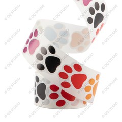 500 1.5in 6 Designs Mix Colors Cat Paw Stickers Chrome Paper Cat Paw Shaped