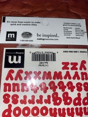 Making Memories CREATIVE LETTERS ABC Sticker Pkg~BLACK~White~RED ~ U Pick ~ NEW