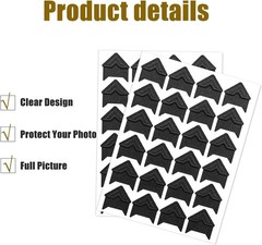 120 Pack Photo Corners Self-Adhesive Picture Corner Stickers for Scrapbooking