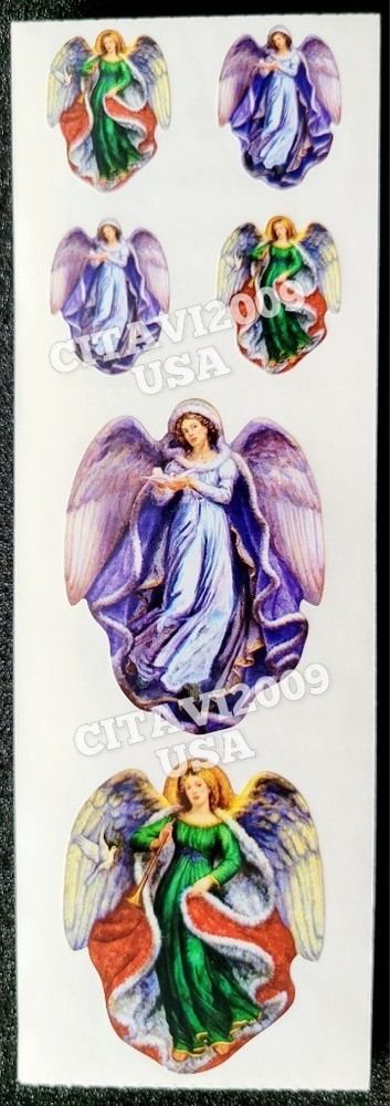 PAPER HOUSE STICKERS * ANGELS * RELIGIOUS * StickyPix 1 SHEET VINTAGE RARE Ver#3