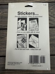 Vintage American Greetings Alphabet Animal Stickers 4 Sheets Self-Adhesive