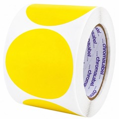 3″ Yellow Round Dot Stickers – Write-On Semi-Gloss Labels for Inventory, Color C