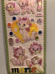 Disney Marie Cat Holographic Puffy Sticker Sheet Scrapbook Kids Diary Htf