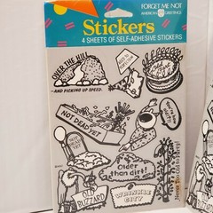 VTG American Greetings Stickers Over the Hill Funny Self Adhesive NOS Sealed 2pk