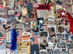 25pcs AMERICA 250 USA JUNK JOURNAL RANDOM SCRAPBOOK CARD KIT – MIXED MEDIA