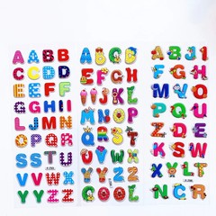 6 Sheets Kids Stickers 3D Puffy Bulk Cartoon English Alphabet Letters Number