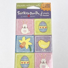 NEW Stickety Doo Da EASTER BUNNY EGG DAFFODIL CHICK Stickers 2 Sheets
