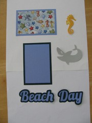 BEACH DAY Scrapbook Pre-Made Set 2 Photo Mats, Title, Shark, & Seahorse