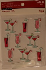New Recollections scrapbook stickers Christmas candy cane drink martini daiquiri