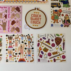 Pipsticks Stickers Set Carousel Strongman Animals & More
