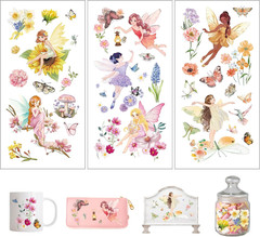 Fairy Rub on Transfers for Crafts and Furniture,Transfer Decals Stickers with El