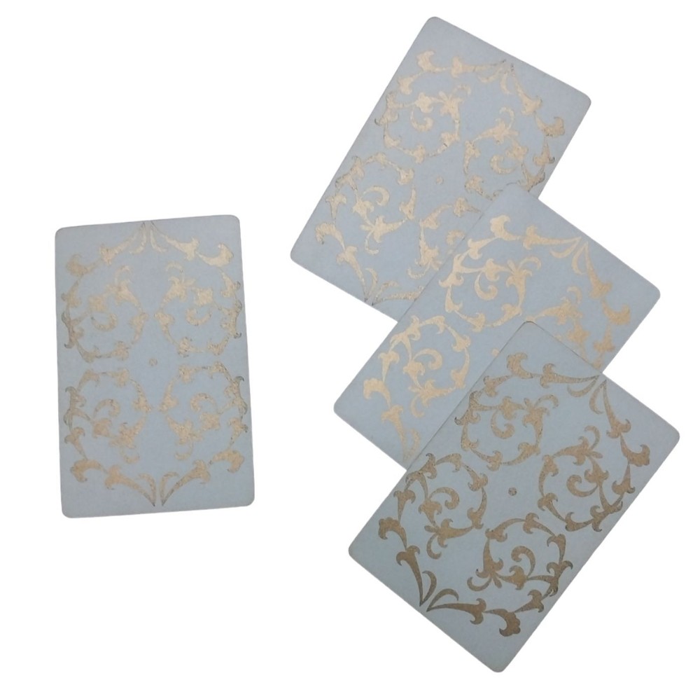 White Gold Pattern Design Cards Vintage Arrco Junk Journal Scrapbook Collage