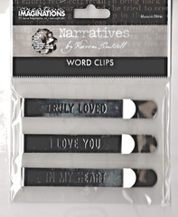 Narratives TRULY LOVED (3) LARGE METAL WORD CLIPS scrapbooking journals cardS