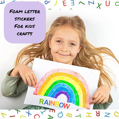 1300 Pcs Foam Letters Stickers for Crafts- 8 Colors of Alphabet Foam Sticky L…
