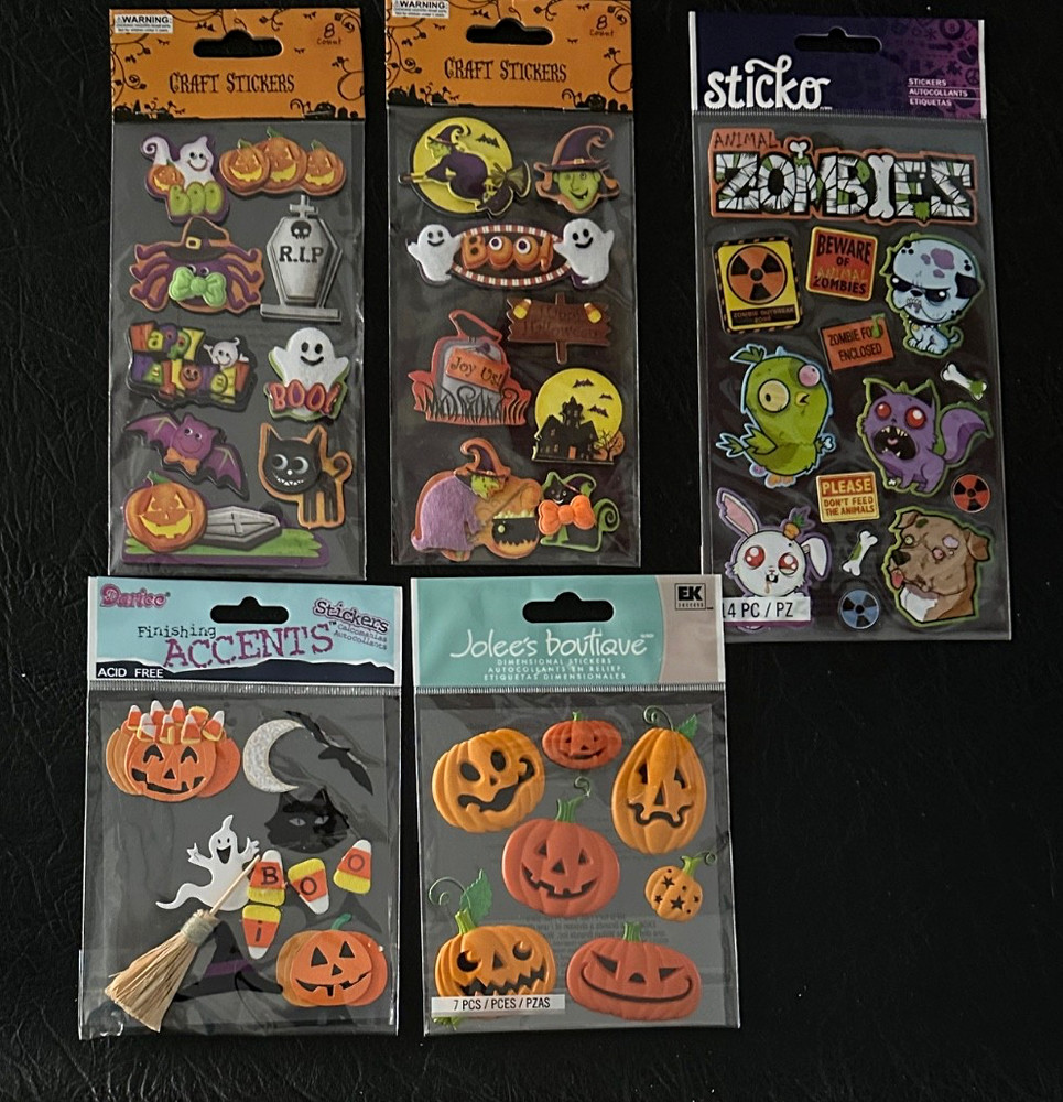 HALLOWEEN 3-D Stickers Jolee~Sticko~Animal Zombies~Jack-O~Lantern~GHOSTS~Witch