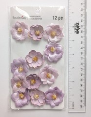 Purple & Gold Beaded Paper Flowers Scrapbooking Embellishments By Recollections