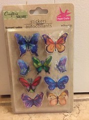 Crafters Square Bright multi color 3-D butterfly stickers