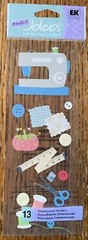 RARE Jolees Sewing Machine Sew Scissors✂️Thread🧵Measuring Tape Buttons Stickers