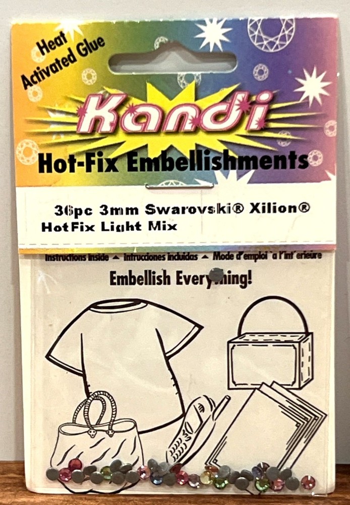 Kandi Hot-Fix Embellishments 3mm Swarovski Xilion pre-glued 18310