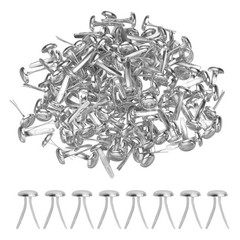 250Pcs Brads Paper Fasteners, 4.5×8 mm Metal Round Head Split Pins, Silver Tone