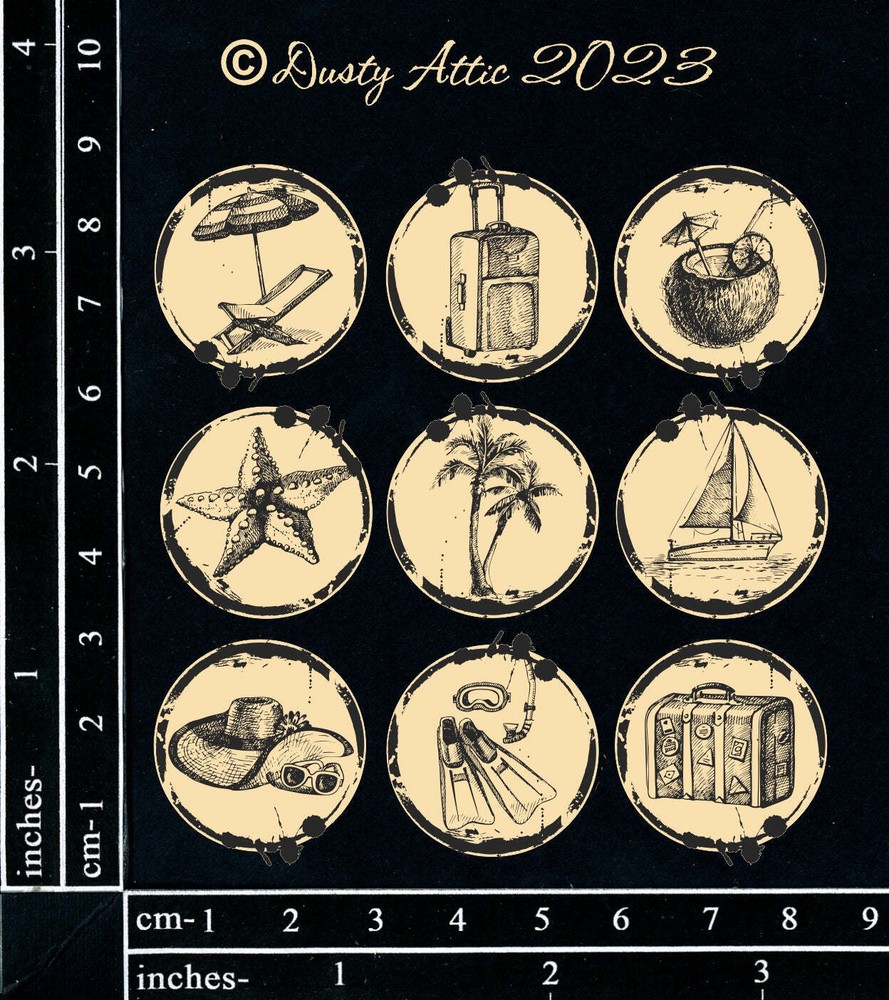 Dusty Attic Chipboard 3×4 – Page Pebbles #15 Travel, DA3648