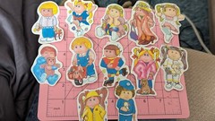 Vintage Stickers Lot Blue Box Flower Kids 80s Cabbage Patch Kid Knockoff? Lot 12
