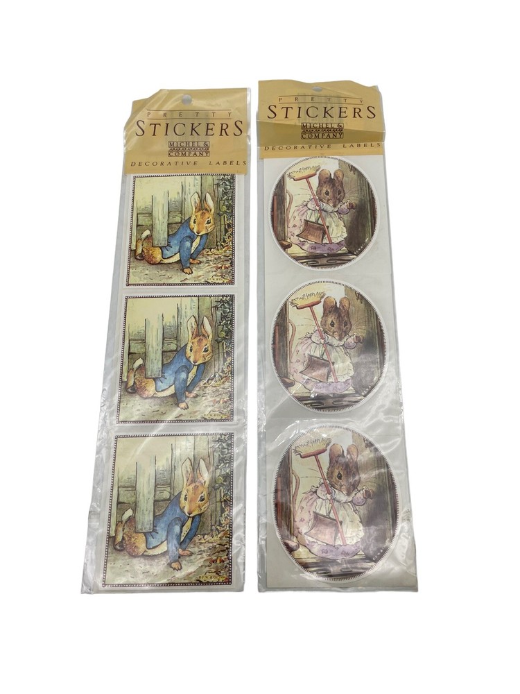 Vintage Michel Company Sticker Sheet Beatrix Potter Peter Rabbit Two Bad Mice