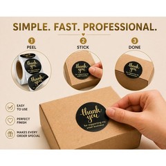 500Pcs Thank You for Supporting My Small Business Stickers, 1.5» Round Labels