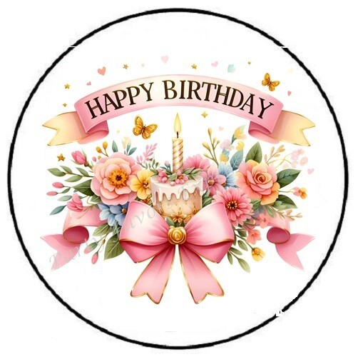 HAPPY BIRTHDAY ENVELOPE SEALS LABELS STICKERS PARTY FAVORS