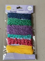 Fiber Art Yarn 6 colors 3 yards each JoAnn Scrap Essentials Embellishments