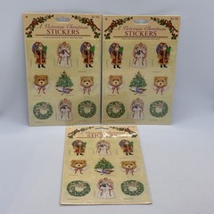 Lot/6 VTG Gibson Christmas Stickers (5) Sealed & (1) Pack Missing One Sticker