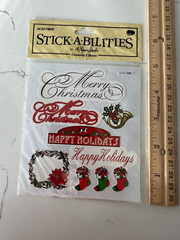 The Paper Studio 2 Sheets Stickabilities Merry Christmas Stockings Wreath Crafts
