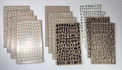 12 Alphabet Fonts Rub On Sheets White Brown Black Letters Scrapbooking Crafts