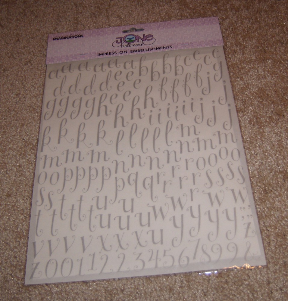 Creative Imaginations Silver Alphabet Rubons by jone hallmark ~ Script lowercase