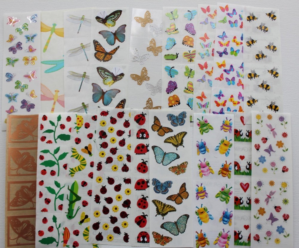 Mrs. Grossman sticker sheet You Choose – Butterfly Bees Bugs Ladybug Garden