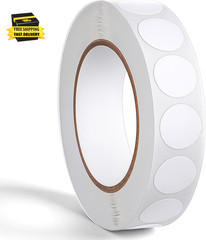 1000 PCS White round Stickers, 0.5 Inch Small Circle Dot Stickers Blank Sticky D