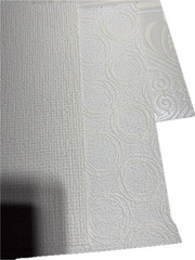 10 Assorted Vintage Textured White Wallpaper Samples / Remnants. Set 4.