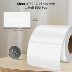 White Color Coding Labels 2 × 3 Inches Rectangle Vinyl Self-Adhesive Stickers…