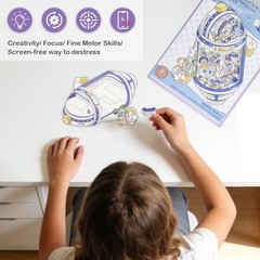 Dizdkizd 3D Sticker Book Adults Kids Purple Scene