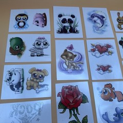 Vintage Y2k Temporary Tattoos Lot Of 20 NEW Girly Butterfly Dolphins 2004-2008