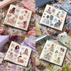480 Feminine Washi Stickers: 4 Books of Transparent Pre-Cut Scrapbook Supplies
