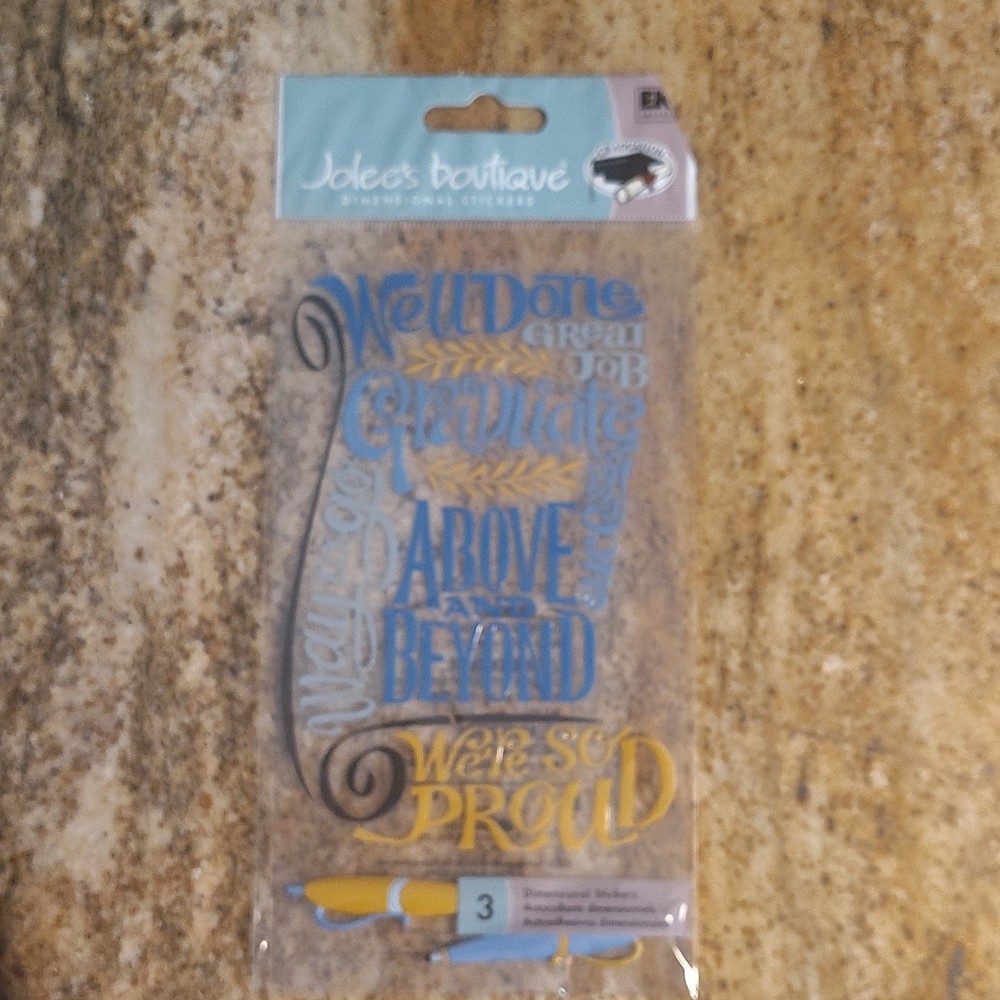 Jolee’s Boutique Graduation Dimensional Stickers Words & Phrases Blue Gold Gray