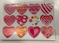56 sheets 5×7 Heart Stickers/Labels Multi Design LOVE Swirls Bag Stuffers Craft