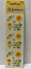 Vintage Sandylion FUZZY Flowers Yellow White Daisy Scrapbook Sticker Sealed Pack